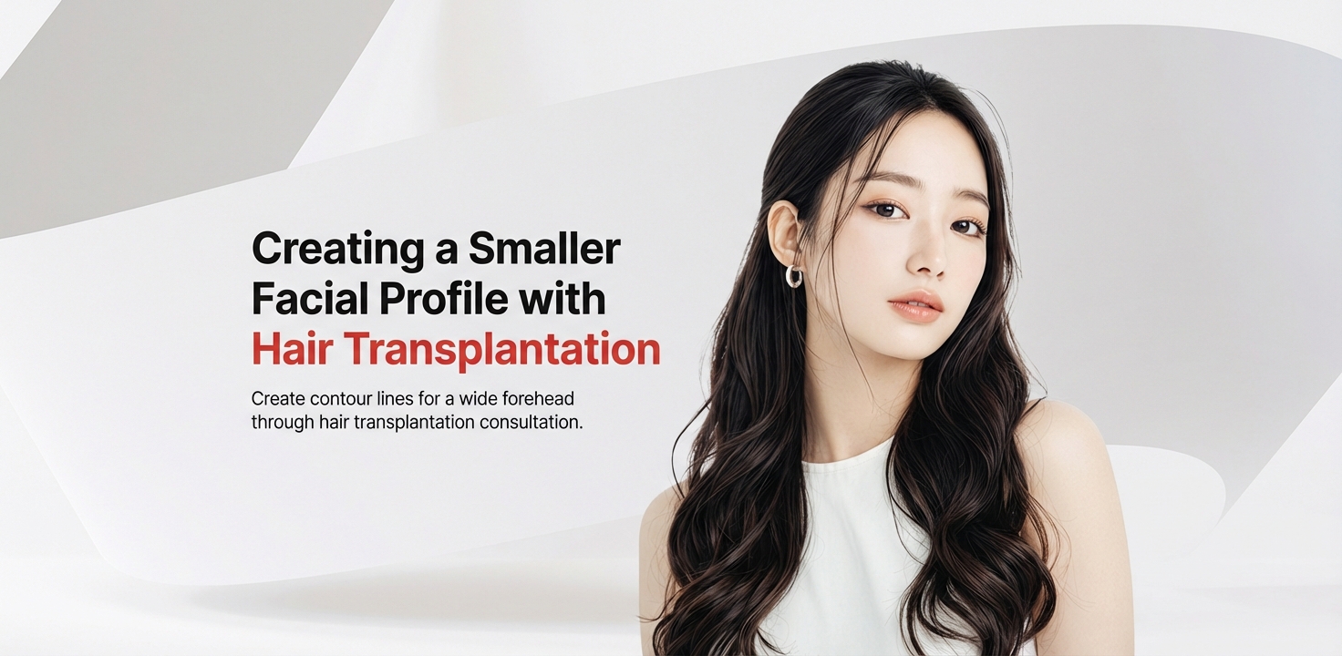 Creating a Smaller Facial Profile with Hair Transplantation | Create contour lines for a wide forehead through hair transplantation consultation.